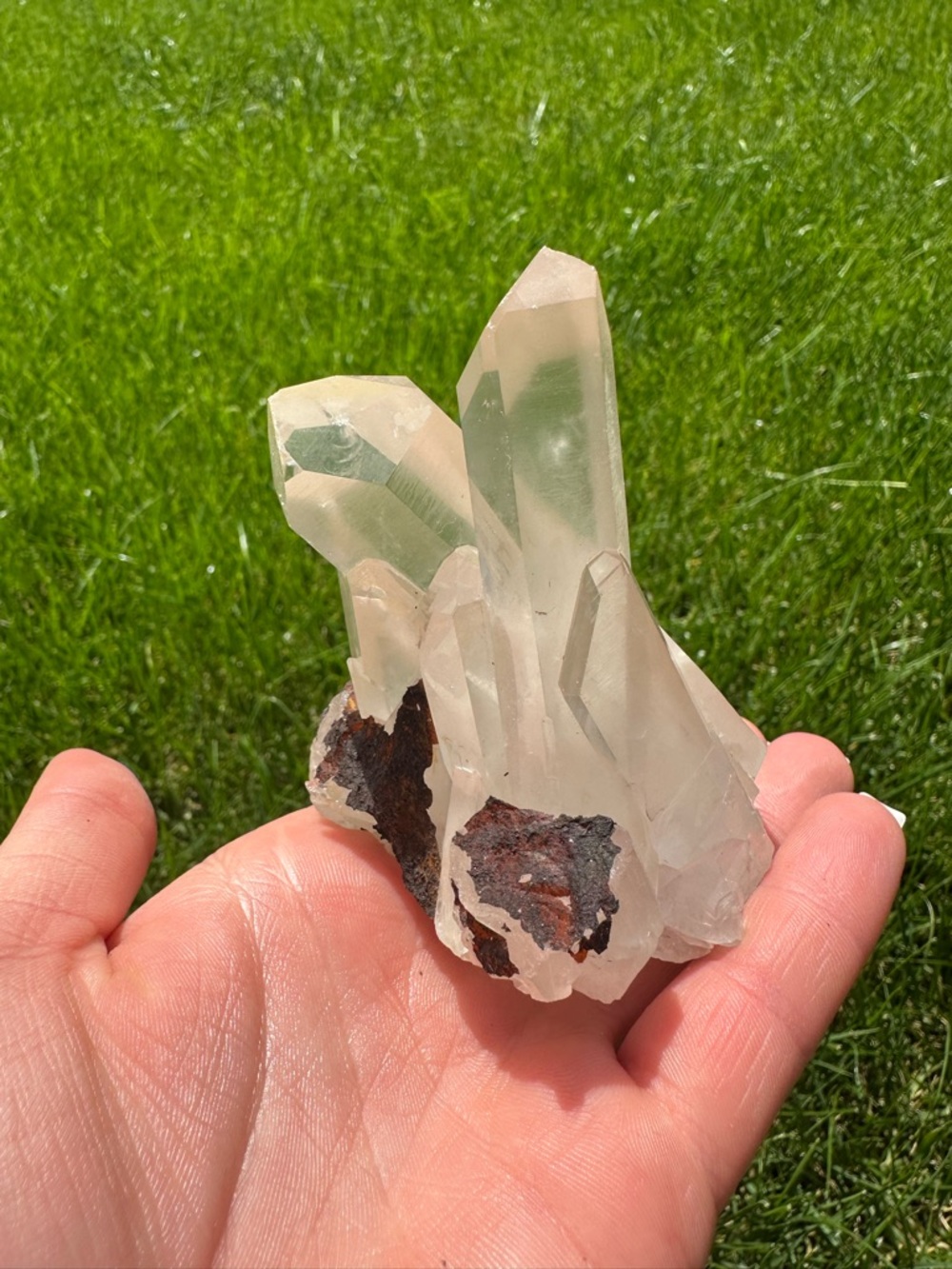 Clear Quartz Crystal Cluster - Translucent White From Madagascar